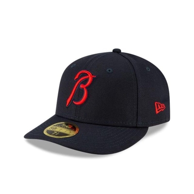 Atlanta Braves Gorra | New Era MLB Ligature Low Profile 59fifty Fitted Cap Mexico - Azules